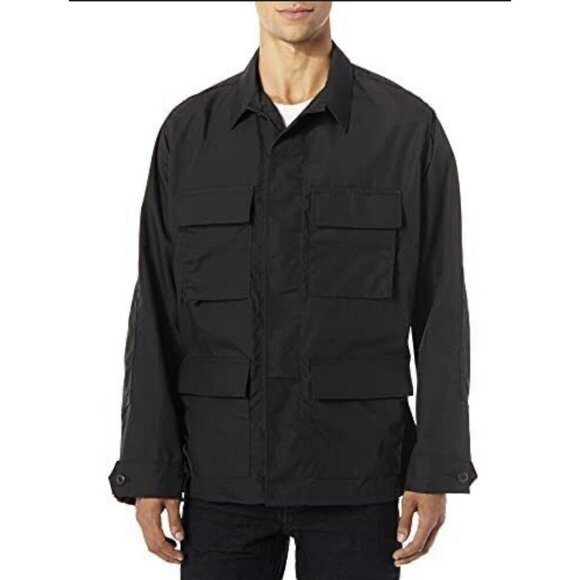 Men’s Black Utility Military Jacket – Tactical Cargo Style – Size XLR - Picture 1 of 14